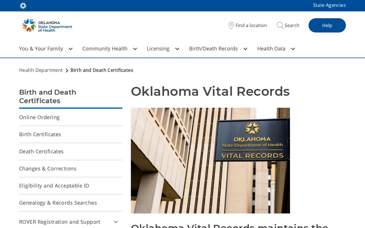 Bartlesville residents directory Oklahoma vital records ordering page